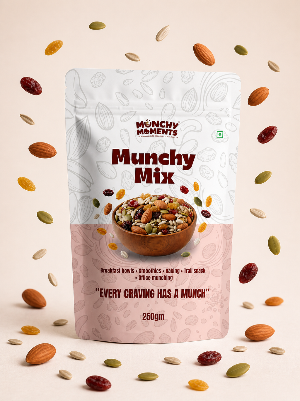Munchy Moments Munchy Mix – Premium Seeds, Nuts & Dry Fruits Blend (250g)