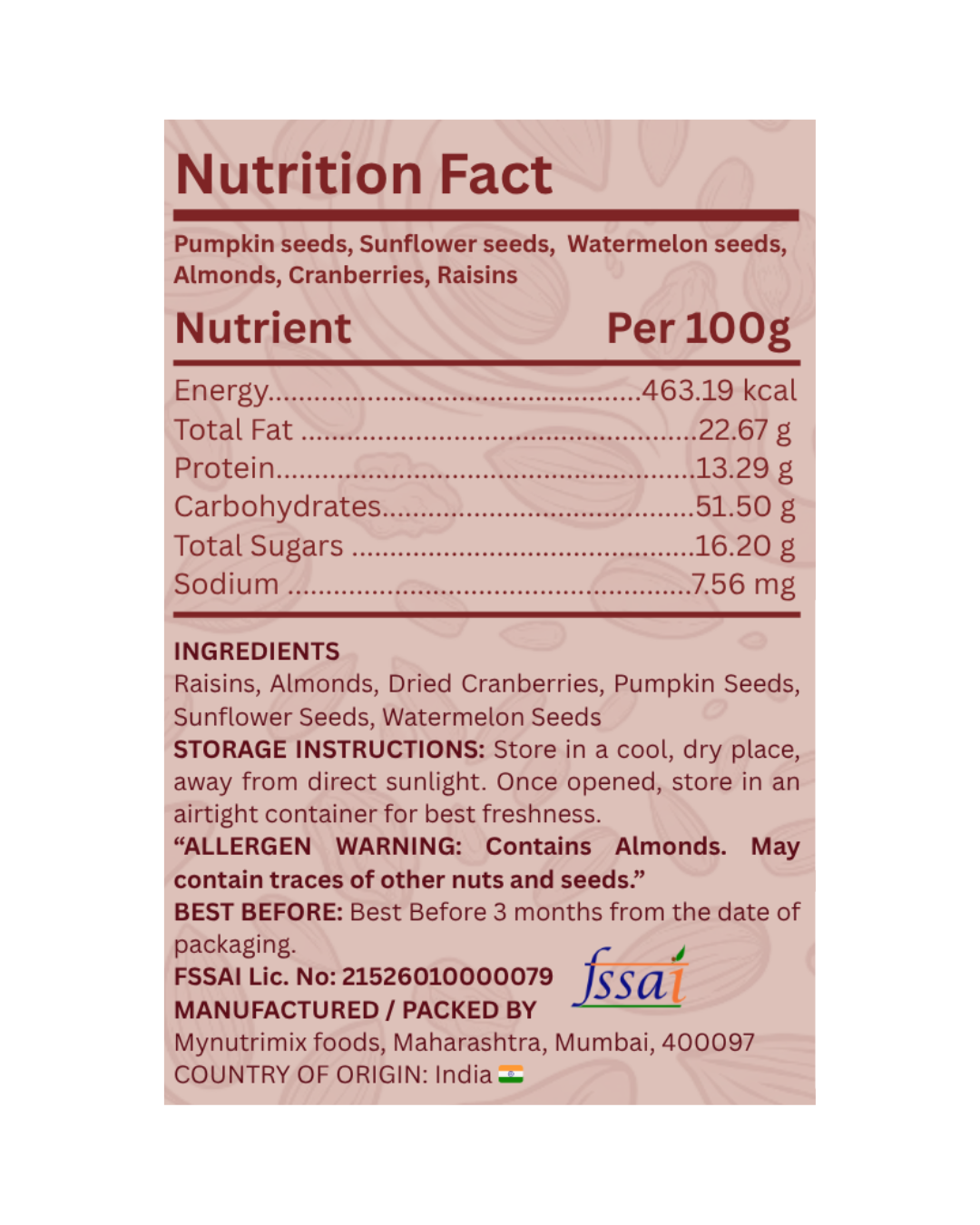 Munchy Moments Munchy Mix – Premium Seeds, Nuts & Dry Fruits Blend (250g)