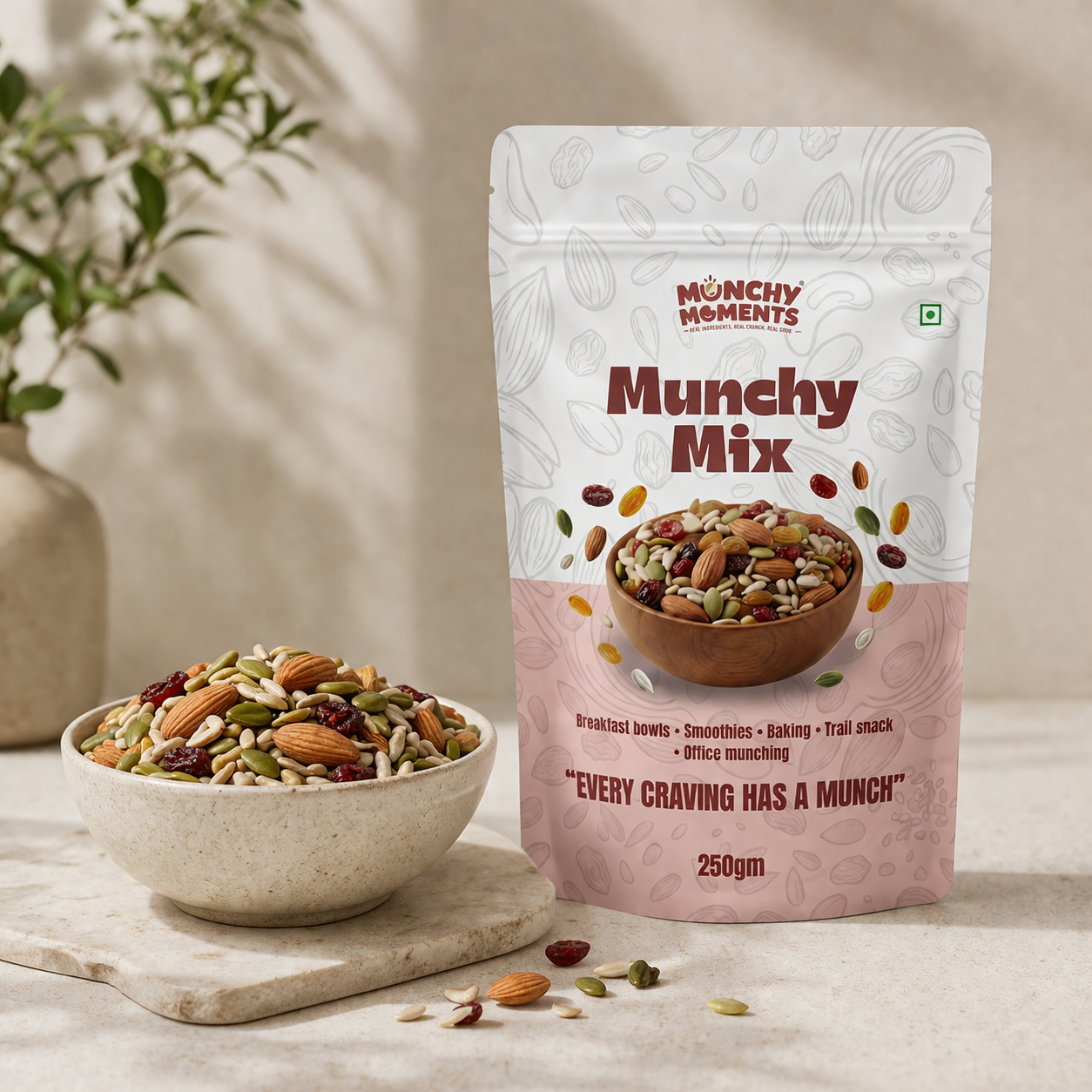 Munchy Moments Munchy Mix – Premium Seeds, Nuts & Dry Fruits Blend (250g)